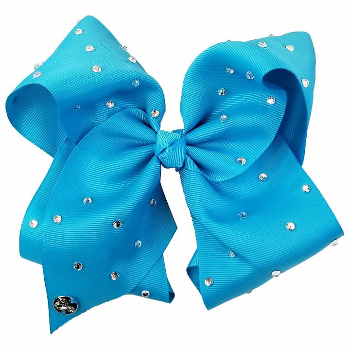 Jojo Siwa Large Signature Hair Bow W/rhinestones Turquoise