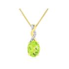 Womens Green Peridot 14k Gold Over Silver Pendant Necklace
