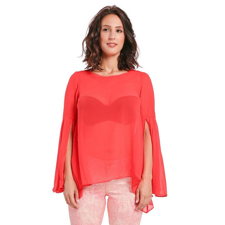 Women Chiffon Boho Butterfly Tops Bell Sleevesscoop Collar