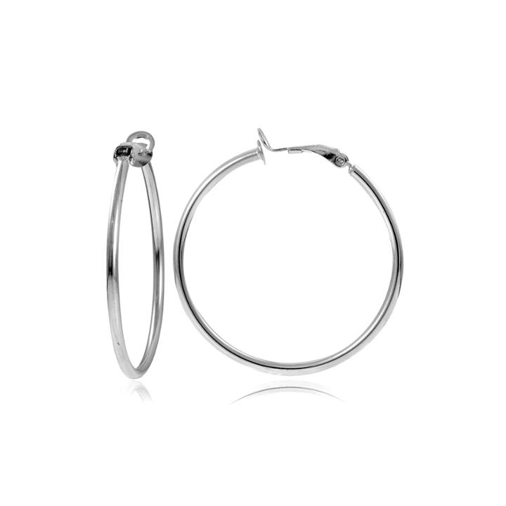 Sterling Silver 40mm Hoop Clip-on Earrings