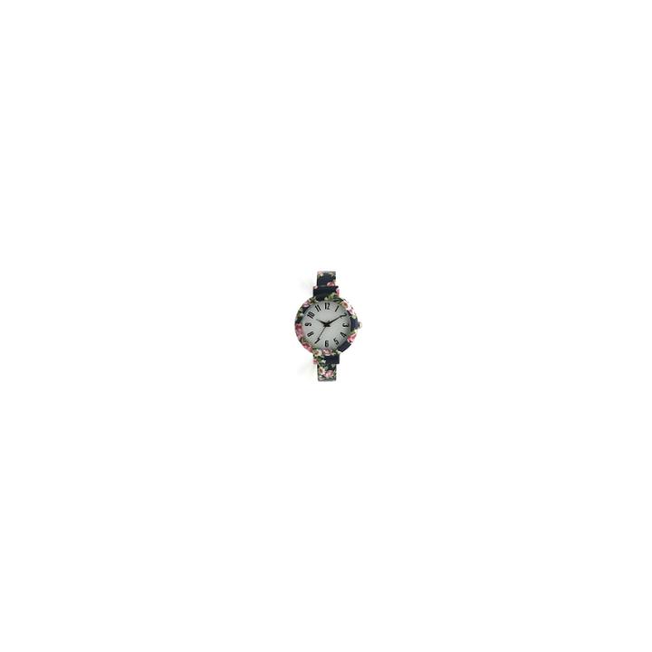 Olivia Pratt Floral Womens Blue Strap Watch-h10053navy