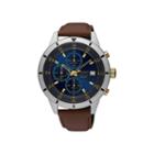 Seiko Mens Brown Strap Watch-sks577