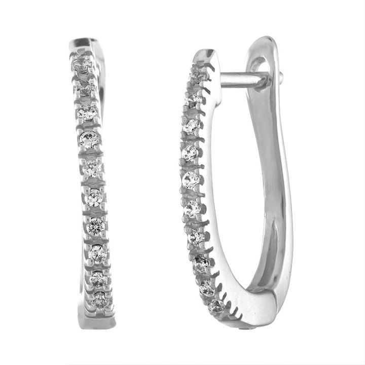 1/10 Ct. T.w. Genuine White Diamond 16mm Round Hoop Earrings