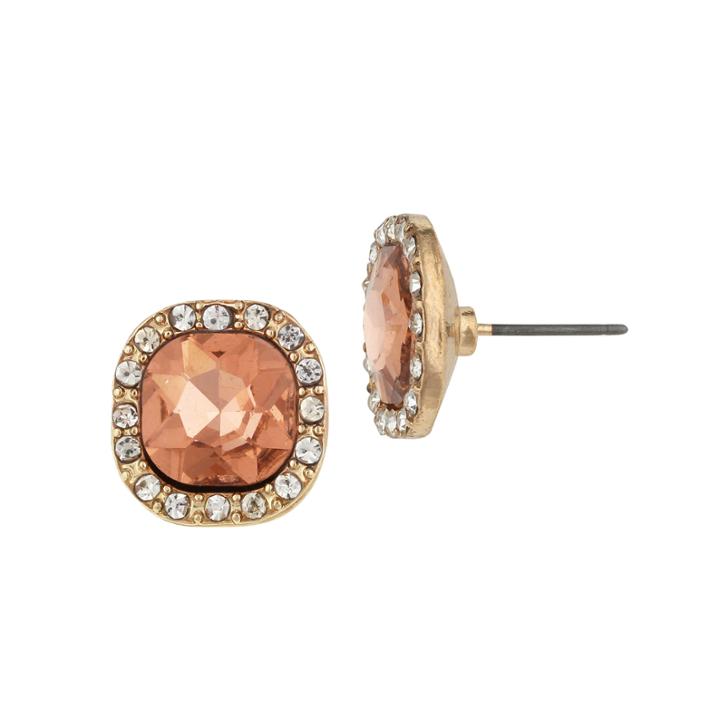 Mixit Cushion Clear Stud Earrings