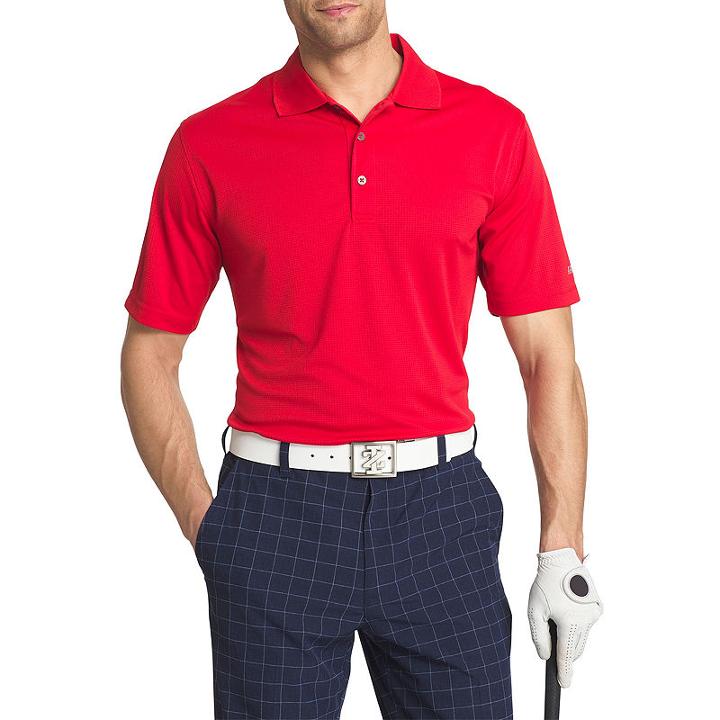 Izod Short Sleeve Performance Golf Grid Polo