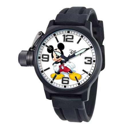 Disney Crown Protector Mens Mickey Mouse Silicone Strap Watch