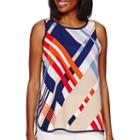 Liz Claiborne Plaid Woven Tank Top - Tall