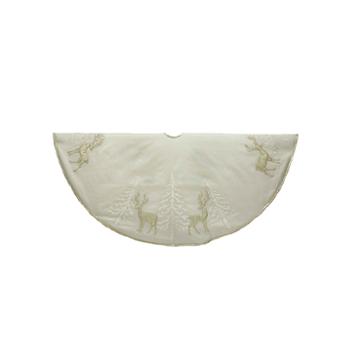 Kurt Adler Reindeer And Tree Applique Tree Skirt