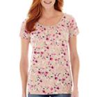 St. John's Bay Short-sleeve Ruched Scoopneck T-shirt