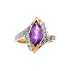 Genuine Amethyst And White Topaz 14k Gold Over Silver Ring
