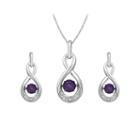Love In Motion&trade; Genuine Amethyst & Lab-created White Sapphire Sterling Silver Infinity 2-pc. Boxed Jewelry Set