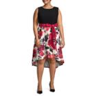 R & K Originals Sleeveless Floral Fit & Flare Dress-plus