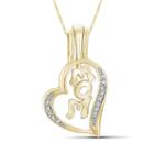 Womens Diamond Accent White Diamond Brass Pendant Necklace