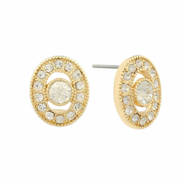 Monet Jewelry White 15.2mm Circle Stud Earrings