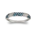 Womens 1/2 Ct. T.w. Blue Diamond Sterling Silver Band
