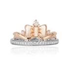 Enchanted Disney Fine Jewelry Womens 1/5 Ct. T.w. Genuine Round White Diamond Gold Sterling Silver Promise Ring