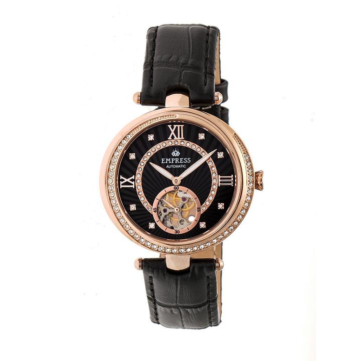 Empress Unisex Black Strap Watch-empem2105