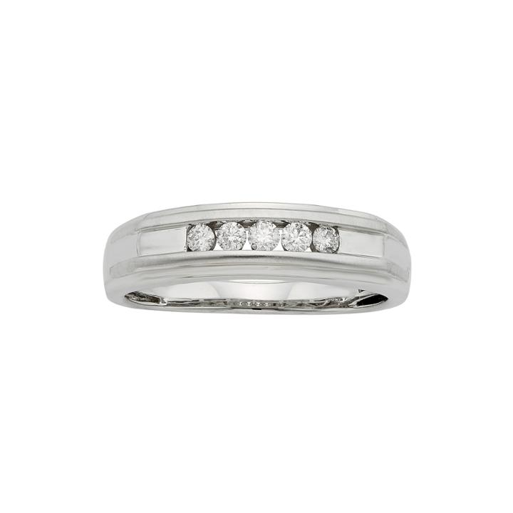 Mens 1/4 Ct. T.w. Certified Diamond 14k White Gold Band Ring