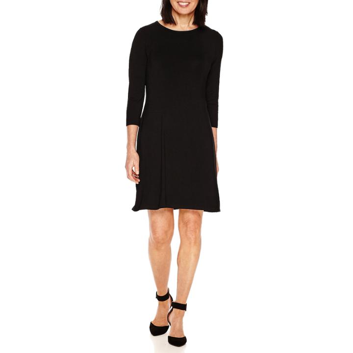 Sag Harbor 3/4 Sleeve A-line Dress