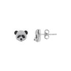 1/10 Ct. T.w. White And Color-enhanced Black Diamond Sterling Silver Panda Earrings