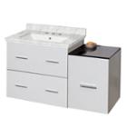 37.75-in. W Wall Mount White Vanity Set For 3h8-in. Drilling Bianca Carara Top White Um Sink