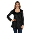 24/7 Comfort Apparel Ashley Velvet Tunic Top