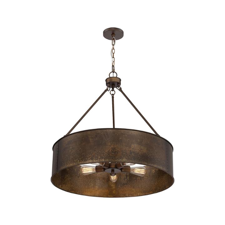 Filament Design 5-light Weathered Brass Pendant