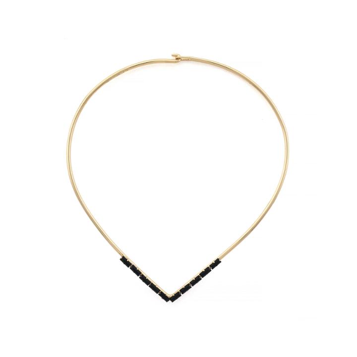 Nicole By Nicole Miller Crystal Gold-tone Collar Necklace