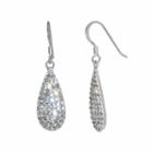 Sparkle Allure Crystal Teardrop Silver Over Brass Drop Earrings