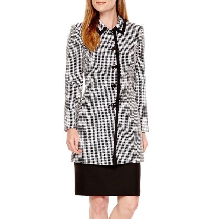 Isabella Houndstooth Long Jacket And Skirt Set