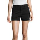 Arizona 2 1/2 High Rise Raw Edge Denim Shorts-juniors