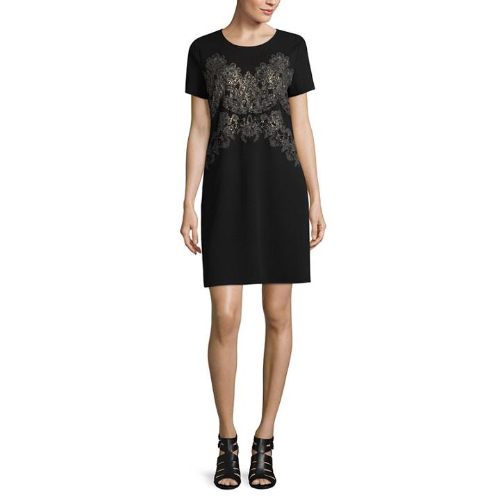 Worthington Short Sleeve Shift Dress - Tall