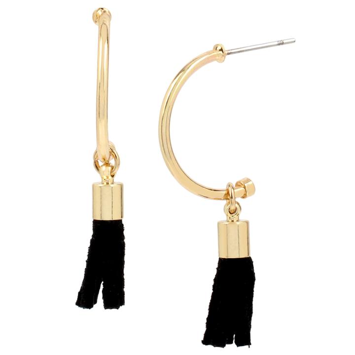 Bleu&trade; Gold-tone Half Hoop & Tassel Earring Jackets