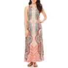 London Style Sleeveless Partially Lined Maxi Dress-petites