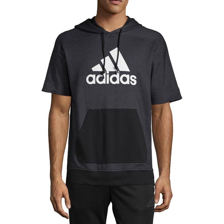 Adidas Sports Id Short Sleeve Knit Hoodie-athletic