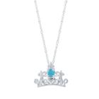 Disney Disney Womens Blue Silver Over Brass Pendant Necklace