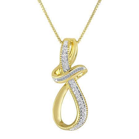 1/10 Ct. T.w. Diamond 14k Yellow Gold Over Sterling Silver Swirl Pendant