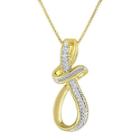 1/10 Ct. T.w. Diamond 14k Yellow Gold Over Sterling Silver Swirl Pendant