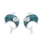Diamond Accent Blue Diamond 12mm Stud Earrings