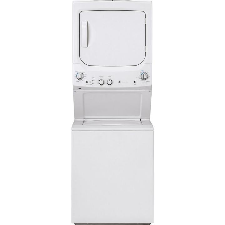 Ge Unitized Spacemaker 3.8 Doe Cu. Ft. Stainless Steel Washer And 5.9 Cu. Ft. Electric Dryer - Gud27essmww