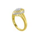Womens 1/4 Ct. T.w. Genuine White Diamond 14k Gold Over Silver Cocktail Ring