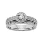 1/2 Ct. T.w. Diamond 10k White Gold Milgrain Bridal Ring Set