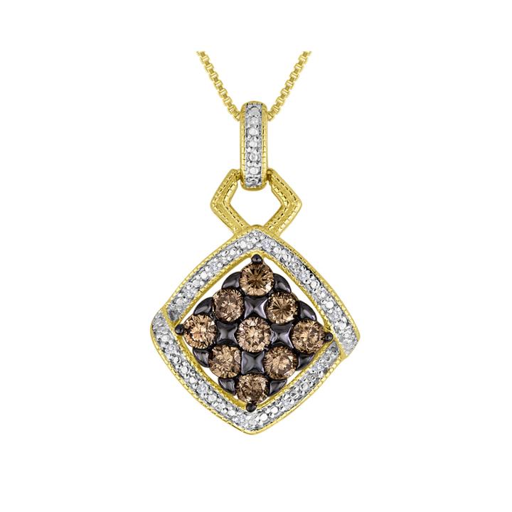 3/4 Ct. T.w. White And Champagne Diamond Pendant Necklace