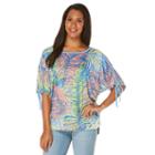 Rafaella Elbow Sleeve Crew Neck Graphic T-shirt