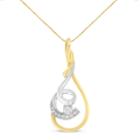 Womens 1/8 Ct. T.w. White Diamond 10k Two Tone Gold Pendant Necklace