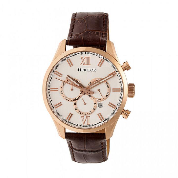 Heritor Unisex Brown Strap Watch-herhr6804