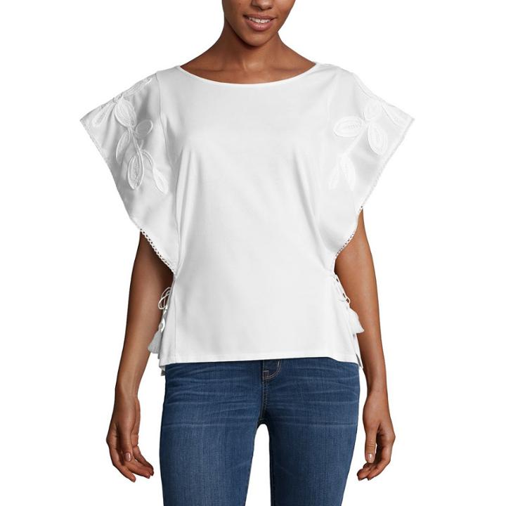A.n.a Short Sleeve Knit Blouse