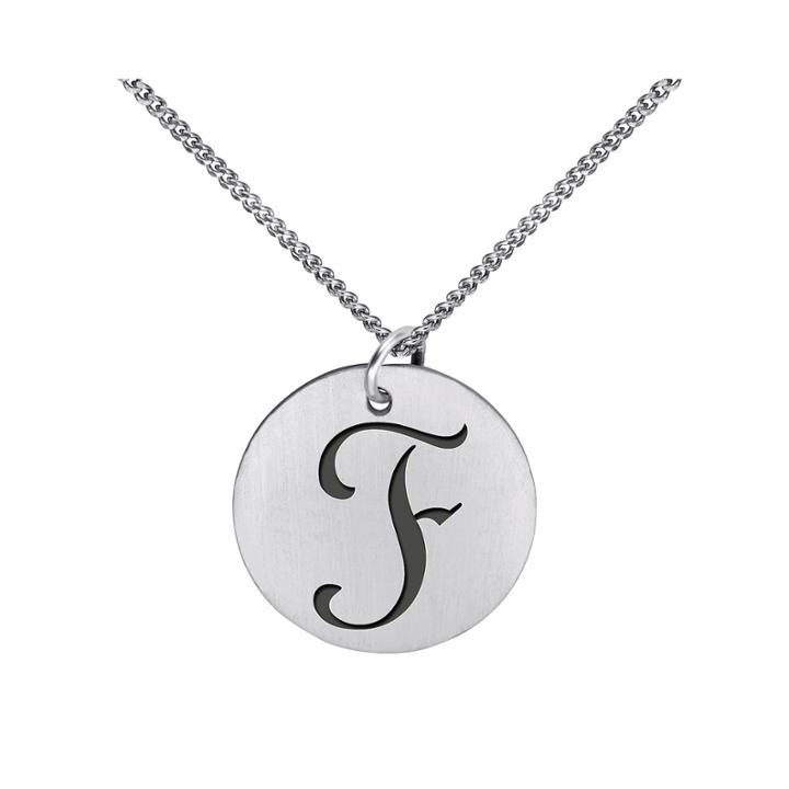 Personalized Sterling Silver Initial 15mm Disc Pendant Necklace