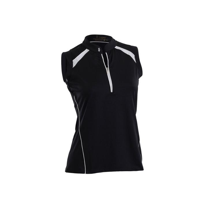 Sporty Sleeveless Plus Sleeveless Knit Polo Shirt Plus