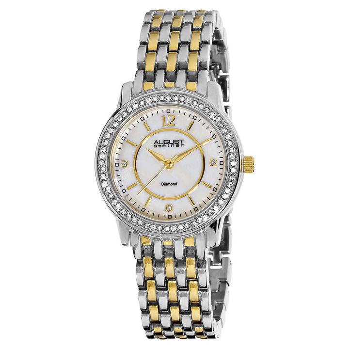 August Steiner Womens Two Tone Strap Watch-as-8027ttg
